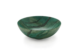 Green marble hand painted bathroom vessel sink. Bathco