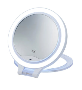 Table Multifunction makeup LED mirror. 7X Magnification makeup mirror Secret Bath