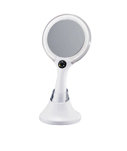 Table and handheld makeup LED mirror. 5X Magnification makeup mirror Secret Bath