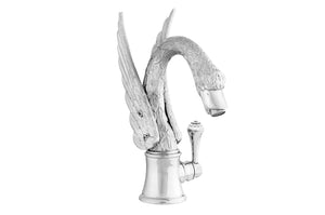 Swan polished chrome single hole bathroom sink faucet with Swarovski crystal, luxury faucet
