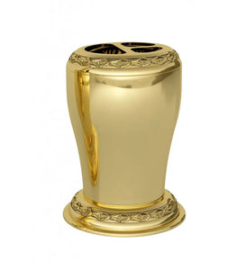 Boutique polished gold toothbrush holder, luxury bath accessories. Classic bathroom Secret Bath