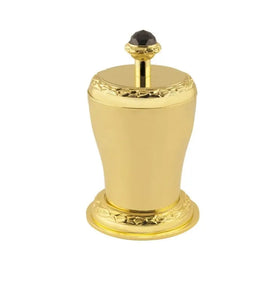Boutique Swarovski® polished gold Cotton balls Jar, luxury bath accessories. Classic cotton case Secret Bath