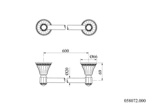 Adriatica large towel bar technical drawing