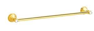 Adriatica Luxury gold towel bar with clear Swarovski crystal inlaid. High end towel rail traditional style.
