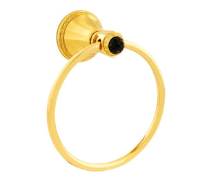 Adriatica Swarovski® gold towel ring, hand towel holder, luxury gold bath accessories Secret Bath