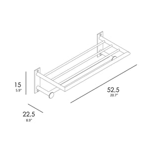 Leo brushed gold towel shelf with hooks. Hotel style towel rack MT
