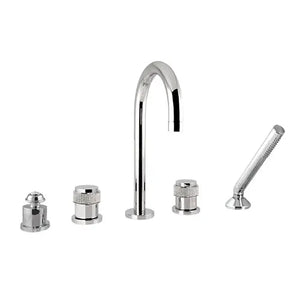Soho tub faucet set with hand shower trim. Five holes. Top mounted bathtub faucet. Secret Bath