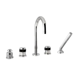 Soho tub faucet set with hand shower trim. Five holes. Top mounted bathtub faucet. Secret Bath