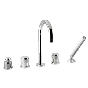 Soho tub faucet set with hand shower trim. Five holes. Top mounted bathtub faucet. Secret Bath