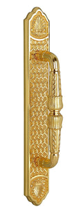 Ronan Luxury Pull handle on plate 16". Classica collection. Brass door pulls. Luxury pull handles.