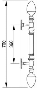 Loira Large Door pull handles set 27.5".  Luxury door hardware Secret Bath Plus