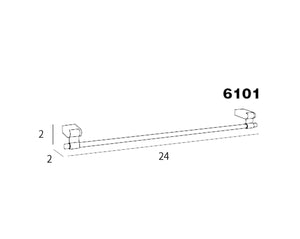Iris Chrome White 24" Large Towel Bar/Towel Rail Holder MT