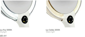 Table and handheld makeup LED mirror. 5X Magnification makeup mirror Secret Bath