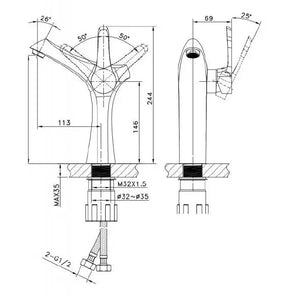 Kairos bathroom vessel sink faucet. Bathco