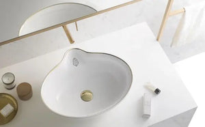 Titanic second class cabin white porcelain bathroom vessel sink. Vintage bathroom sink. Bathco
