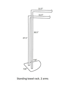 Free Standing towel rack. Two arms. Polished chrome PYP