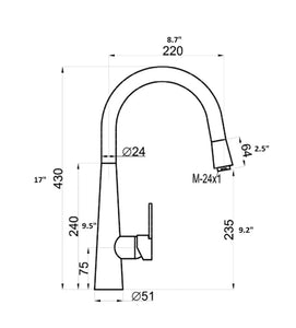 Ice One by Boet Pull down kitchen faucet. Polished chrome Secret Bath Plus