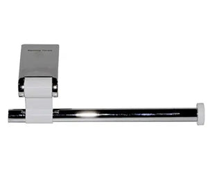 Iris Chrome white Toilet Paper Holder Without Lid/ Bath Tissue Holder. MT