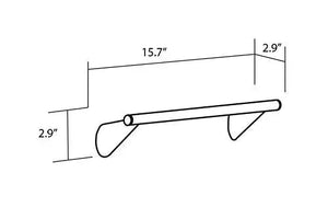 Nova  Polished chrome 16" towel bar. Medium towel rail MT