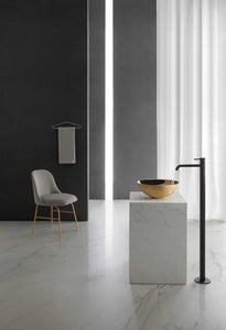Brest gold bathroom vessel sink. Textured porcelain.