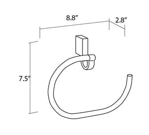 Bilbao chrome towel ring holder, hand towel holder. Modern bath towel holder. Uraldi