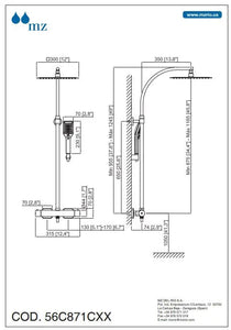 Ara thermostatic shower column. Shower system set MZ