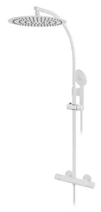 Minima matte white thermostatic shower column. Modern design MZ