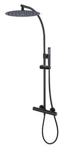 Minima matte black thermostatic shower column. Modern design MZ