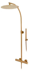 Minima brushed cooper thermostatic shower column. Modern shower system. MZ