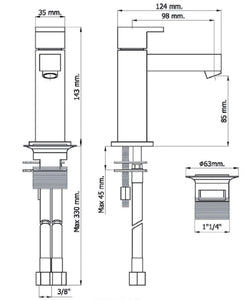 Petra single handle bathroom sink faucet. Griferias MR
