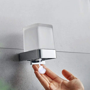 Nicole Square wall frosted glass soap dispenser. Round soap dispenser, gel dispenser Secret Bath
