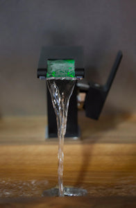 Technoled single hole bathroom sink faucet. Temperature sensor LED system. Marti 1921