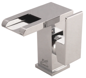 Technoled single hole bathroom sink faucet. Temperature sensor LED system. Marti 1921
