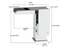 Technoled single hole bathroom sink faucet. Temperature sensor LED system. Marti 1921