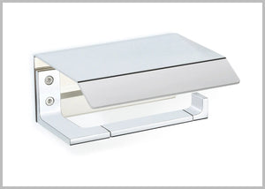 Orio polished chrome toilet paper holder with lid. Bath tissue holder Uraldi