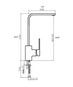 Neos by Boet Swivel kitchen faucet. Polished chrome Secret Bath Plus