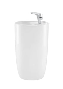Roca Beyond Totem sink. Free standing pedestal sink. Secret Bath