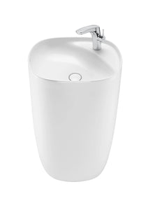 Roca Beyond Totem sink. Free standing pedestal sink. Secret Bath