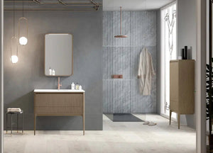 Dijon Contemporary Free standing 40" Serena Ash bathroom vanity. Solid ash. Secret Bath