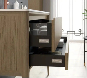 Dijon Contemporary Free standing 40" Serena Ash bathroom vanity. Solid ash. Secret Bath