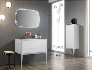 Dijon Contemporary Free standing 40" White Ash bathroom vanity. Solid ash. Secret Bath
