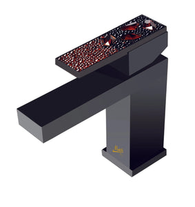 ALR2524M101N, Altair Rive Gauche black bathroom faucet with Swarovski crystals. Black bath tap, Luxury faucet