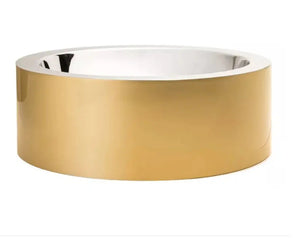 Korb Akira  14" round stainless steel vessel sink. - Golden vessel sink 
