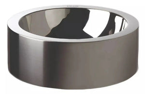 Korb Akira  14" round stainless steel vessel sink. -  Gray vessel sink. 
