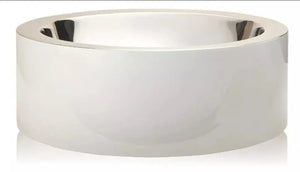 Korb Akira  14" round stainless steel vessel sink. White bathroom vessel sink