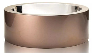 Korb Akira  14" round stainless steel vessel sink. Cooper vessel sink