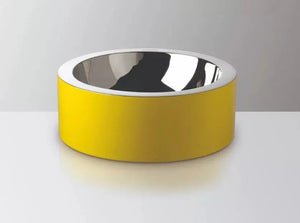 Korb Akira  14" round stainless steel vessel sink. - Yellow bathroom sink. 