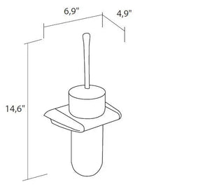 Alada Polished chrome wall toilet brush holder set. Uraldi