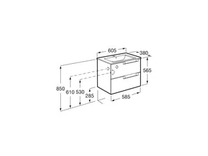 Aleyda 24 inches modern small floating bathroom Vanity. Roca Group