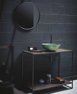 Blue Aqua oxide hand painted bathroom vessel sink.
